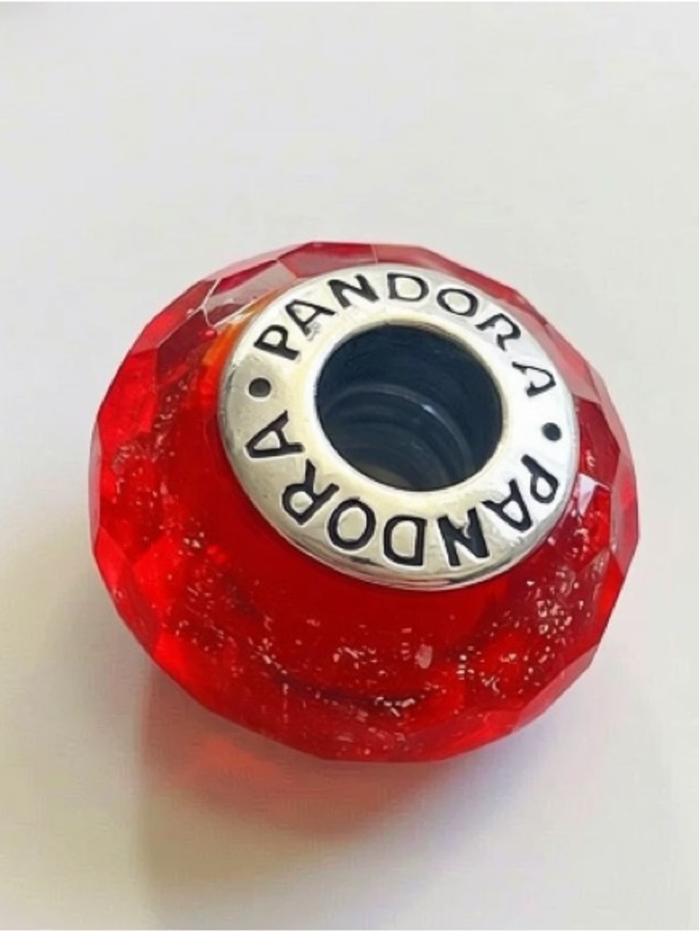 PANDORA Red Faceted Murano Glass Charm
